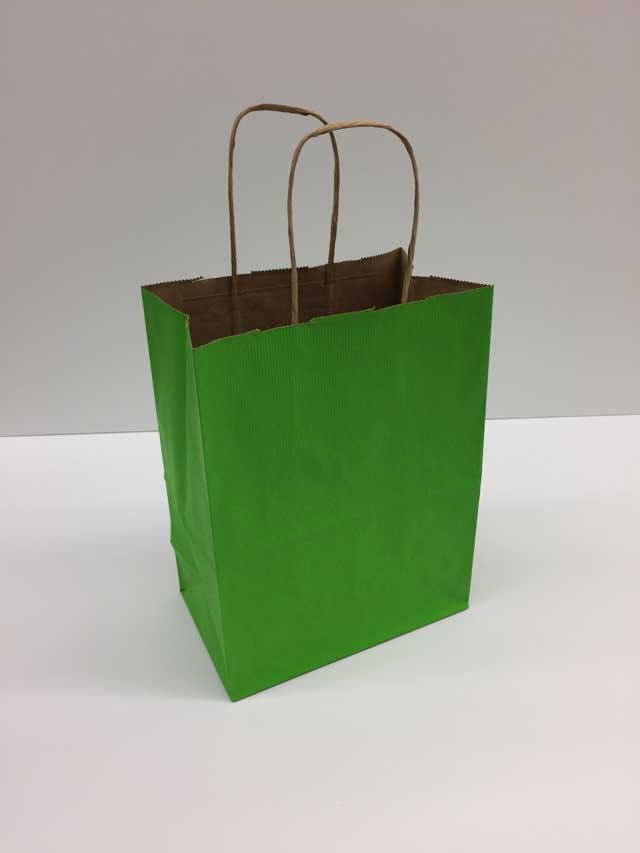 Kraft paper carrier bag with holes and flat paper handles